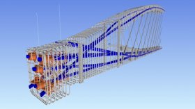 A BIM image familiar with build the 7th Street Bridge task in Fort Worth,  Tx. Sundt is a recognized expert in applying BIM to horizontal building jobs.