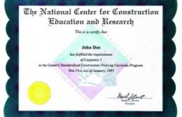 first NCCER certificate