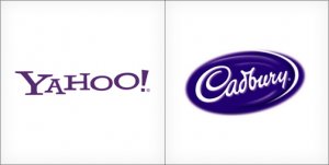 Yahoo logo design, Cadbury logo design, purple logos
